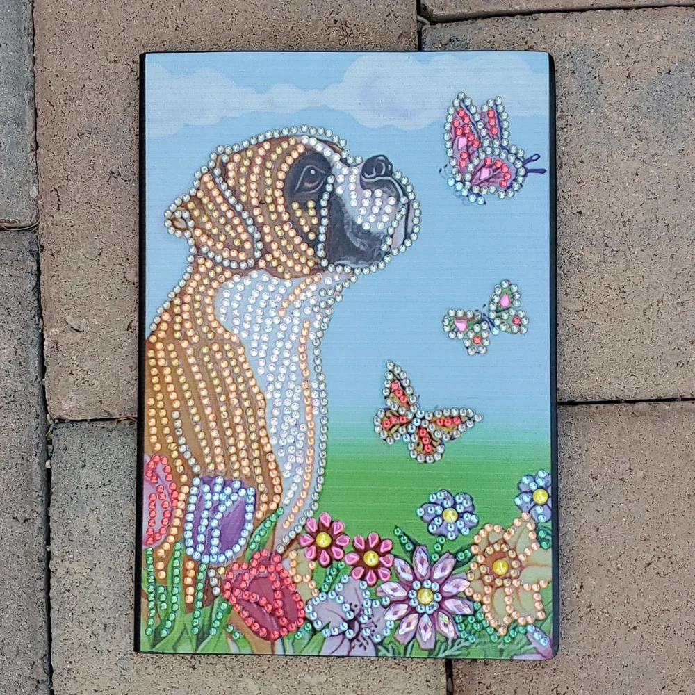 Jeweled Boxer Notebook/Journal nwot